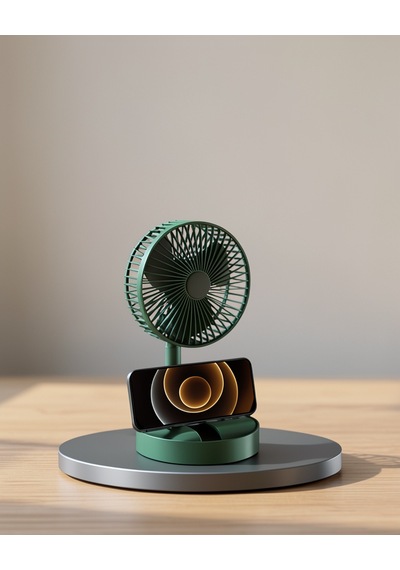 Şarjlı Katlanabilir Mini Fan, 3 Kademeli Hız Ayarlı Taşınabilir