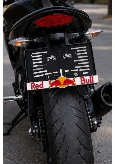 Tüm Motorlara Uyumlu Motosiklet Plakalığı Redbull Tasarımlı Plakalık 1 Adet