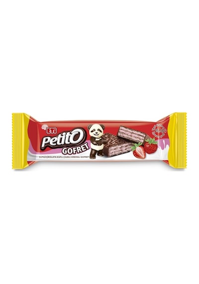Petito Sütlü Çikolata Kaplı Çilekli Kremalı Gofret 25.5 G X 35 Adet