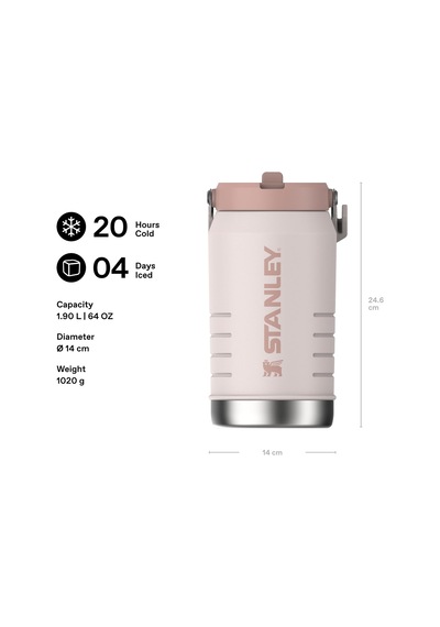 Iceflow Flip Straw Tumbler Pipetli Termos Matara, 1.9 L