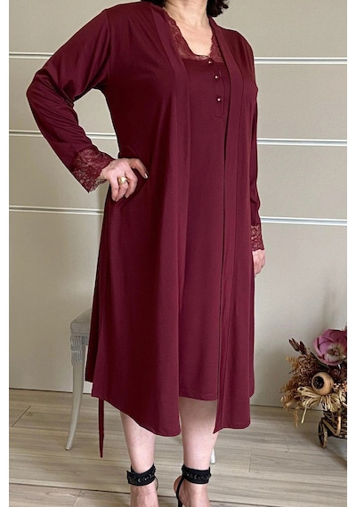 Miss Claire Kadın Bordo 91-535 Lohusa Sabahlik