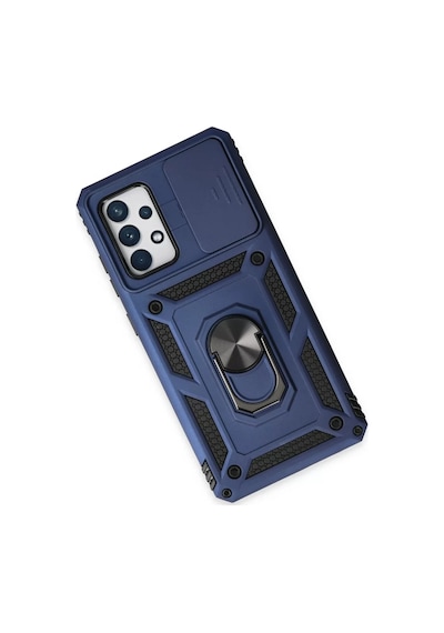 Newface Samsung Galaxy A72 Kılıf Pars Lens Yüzüklü Silikon - Lacivert