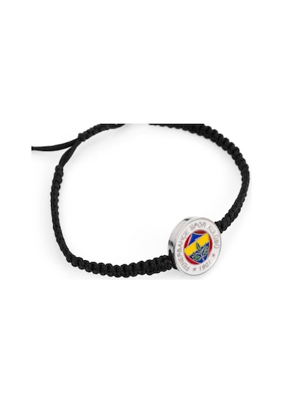 Fenerbahçe Lisanslı Fb Logo Makrome Siyah Bileklik