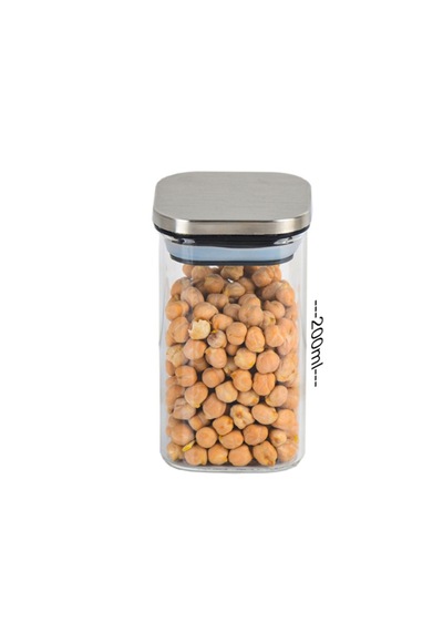 Konak Züccaciye Bambu..kapaklı Kare Mini Kavanoz 200 Ml