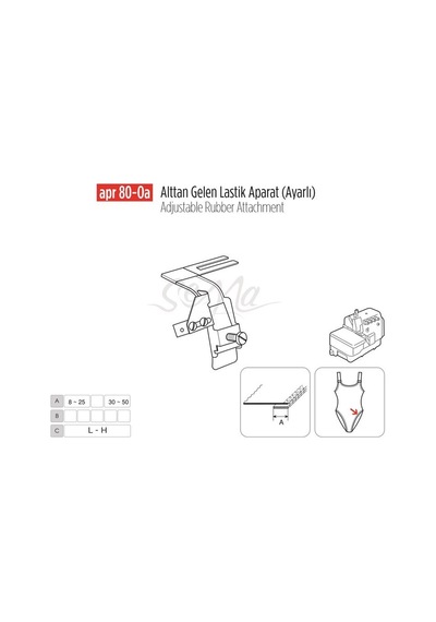 Alttan Gelen Lastik Apara Ayarlı 50mm/ Apr80-0a