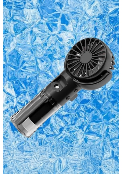 Taşınabililir Su Hazneli Mini Usb Şarjlı 3 Kademeli Askılı El Vantilatör Fan Soğutucu F4 Siyah
