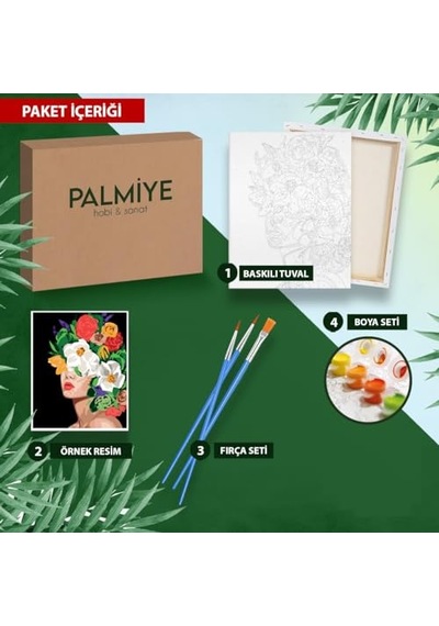 Sayılarla Boyama Tuval Seti Fırça Boya Dahil Çıtalı 40x50 Cm - Zirve