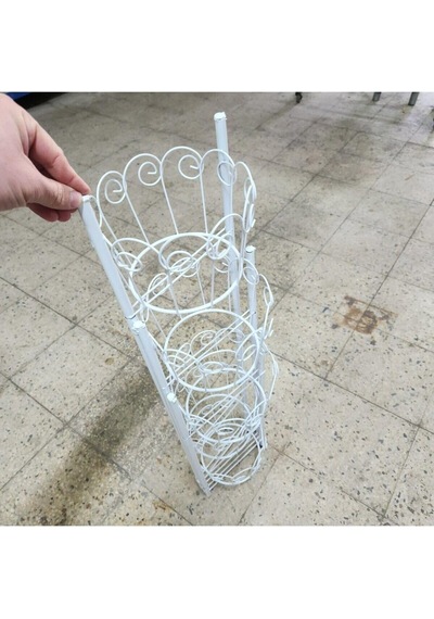 5 Gözlü Ferforje Metal Çiçeklik - Balkon, İç Ve Dış Mekan Saksılık Bitki Standı