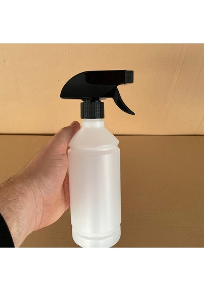 500 Ml Siyah Tetik Spreyli Kimyasala Dayanıklı Plastik Şişe , 500 Cc Spreyli Plastik Şişe X 4 Adet