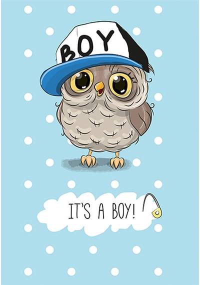 Dijital Baskılı Mavi It's A Boy Desen Dekoratif Yıkanabilir Kaymaz Taban Çocuk Halısı Çok Renkli