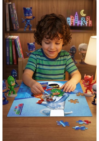 Pijamaskeliler 60 Parça Çocuk Puzzle Eğitici Ve Öğretici Figür Karakterli Oyuncak Yapboz