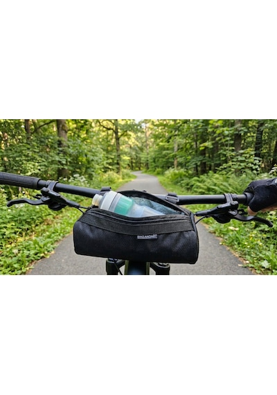 Bike And Art Elektrikli Bisiklet Gidon Termos Çantası Yalıtımlı Silindir Çanta 2.1l Hacim Su G Siyah