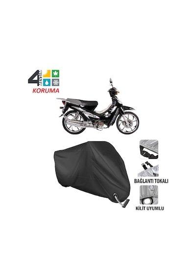 Kuba Xy100-E Motosiklet Brandası ( Kilit Uyumlu - Siyah