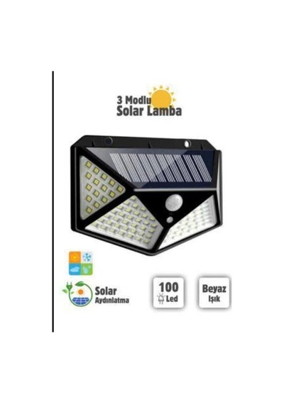 Solar Led Duvar Aplik 100 Ledli 3 Modlu Tıtan Hero Hl-5163
