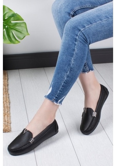 Khayt Flora Casual Günlük Kadın Babet Ayakkabı Siyah