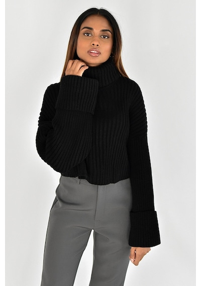 Madmext Mad Girls Siyah Boğazlı Kazak Mg1402 Siyah