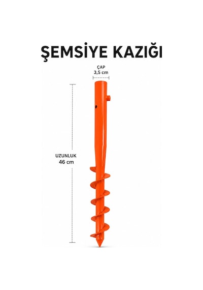 Şemsiye Sabitleme Demir Kazık Çok Renkli