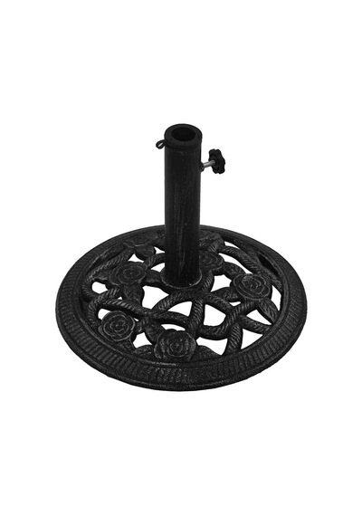 Bu 10,8 Kg Bronz Dökme Demir Şemsiye Tabanı - 45 Cm Ağır Hizmet Tipi Antika Stant, Zarif Çiçek Parşömeni İle 3,6/3,8/4,8 Cm Veranda Ve Bahçe Şemsiye Direklerine Uyar Diğer