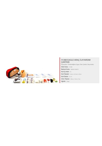 Araç İçi İilk Yardım Çantası Kırmızı Siyah