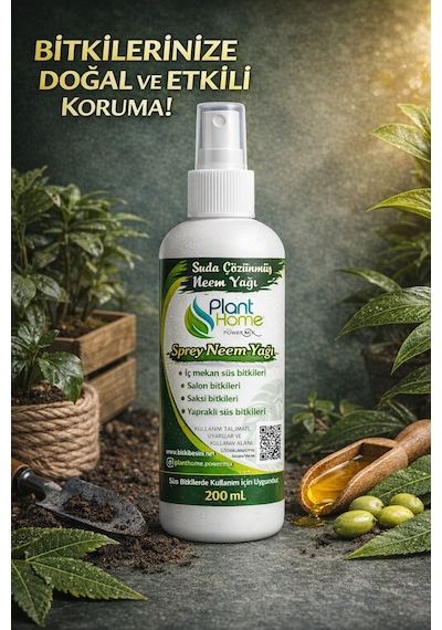 Spreye Hazır Neem Yağı Spreyi 200 Ml Bitkiler İçin Doğal Koruyucu, Yaprak Koruma Spreyi Diğer