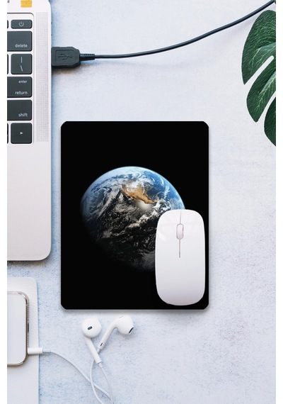 Sonictouch Dünya Planet Temalı Siyah Pürüzsüz Yüzey Kaymaz Taban Dikişsiz Kenar Gamer Oyuncu Mouse P Mousepad