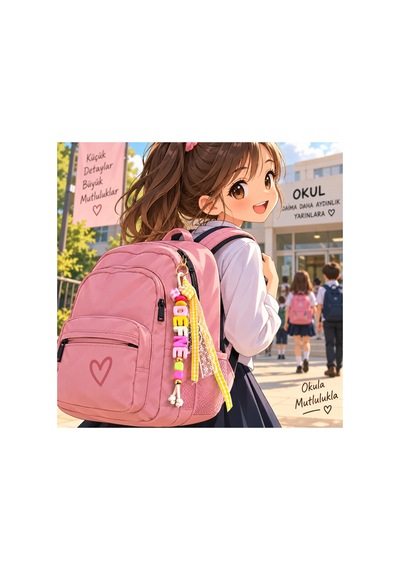 Goob Kişiye Özel Çanta Aksesuarı/isimlik/charm Pembe Pembe