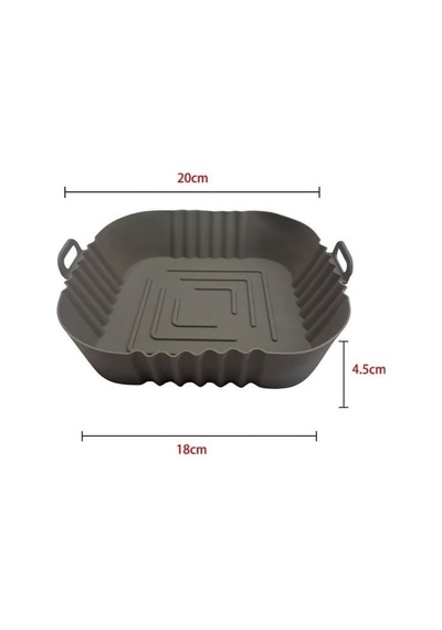 Renkli Isıya Dayanıklı Yıkanılabilir Silikon Fırın Airfryer Kare Model Pişirme Matı 20 Cm