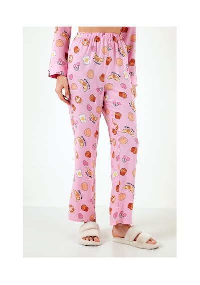 Lela Reguar Fit Yumuşak Dokulu Bayan Pijama Takımı 611Pt288Y Pembe