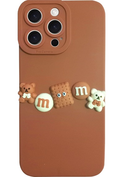 Apple Uyumlu iPhone 15 Pro Kılıf 3d M Bear Kamera Korumalı Silikon Kapak