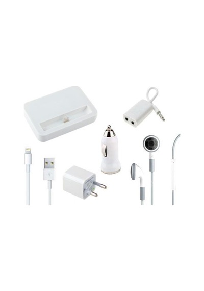 iphone Uyumlu 5-6-7 Şarj Aleti Seti Kulaklık Usb Çakmaklık Araç Şarj