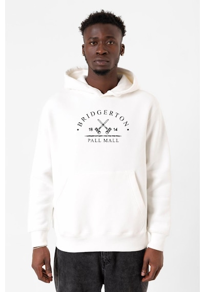 Bridgerton Pall Mall Logo Beyaz Erkek 3ip Kapşonlu Sweatshirt Beyaz