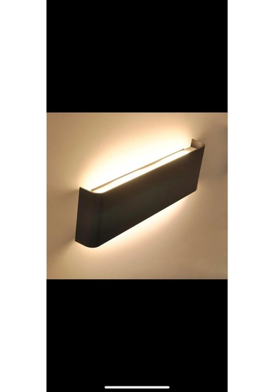 Çift Yönlü Led Aplik 34 X11 Cm Siyah Kasa- Beyaz Işık 6500k Acı Kahve