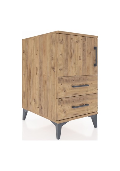 Kronos Komodin 2 Raflı 2 Çekmeceli Tek Kapaklı 44x59x80 Çam-çam Çam