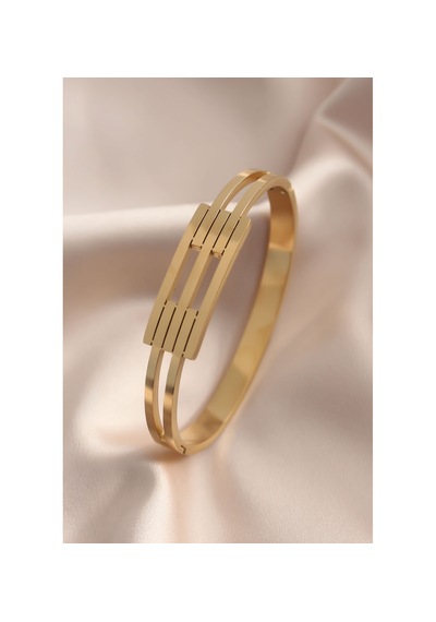 Ezoconcept Çelik Gold Renk Kaburga Model Kelepçe Kadın Bileklik 001