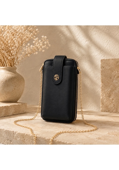 Us Polo Assn Us26205 Siyah U.s. Polo Assn. Kadın Zincir Saplı Cüzdanlı Telefon Çantası