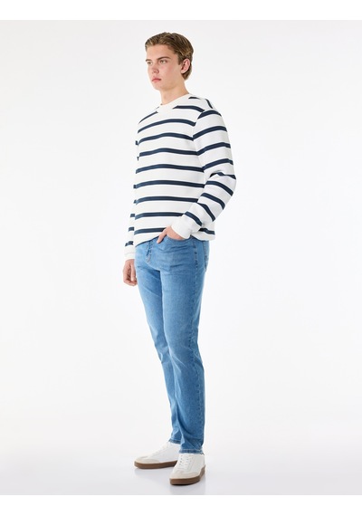 Koton Normal Bel Cepli Pamuklu Slim Fit Jean Pantolon - Brad Jean Orta İndigo 6sam40361nd Koton Normal Bel Cepli Pamuklu Slim Fit Jean Pantolon - Brad Jean Orta İndigo 6sam40361nd