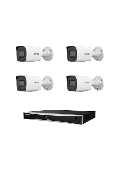 Hikvision 4 Mp 4 Kameralı Acusense Colorvu 3.0 Aı İp Güvenlik Kamera Seti Dahili Mikrofonlu