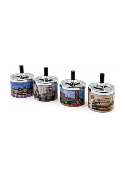 Bay 12 Adet Ashtray Yuvarlak - Basmalı Metal Küllük Bx40 Najmaddin