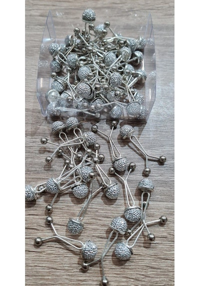 Melodi Scarf Taşlı Eşarp Şal Klipsi 6 Adet Gümüş Gümüş