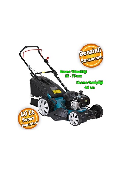 Makita PLM4627N 46 CM Benzinli Şanzımanlı Çim Biçme Makinesi