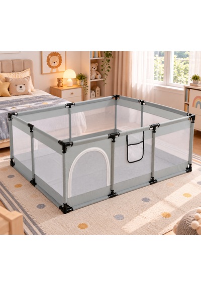 Missidea Gri Bebek Ve Çocuk Oyun Parkı 120x180 Cm