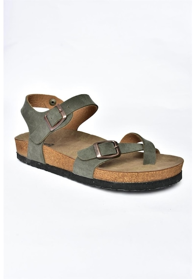 Fox Shoes H777786002 Yeşil Süet Kadın Sandalet