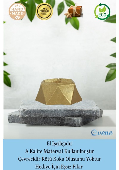 Altın Mumluk Şamdan Tealight Mum Uyumlu Poly Küçük 2 Model