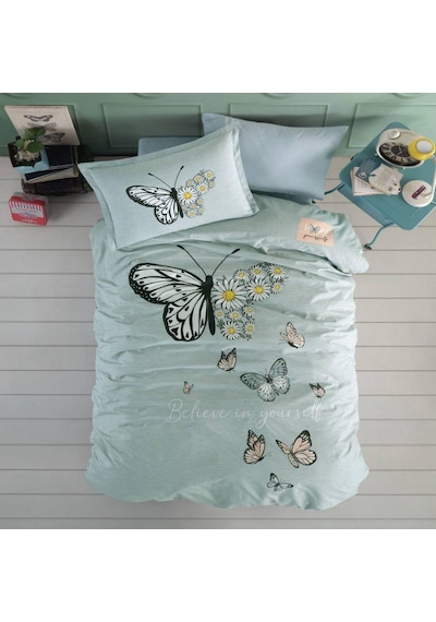 Clasy Ranforce Nevresim Takımı Tek Kişilik Daisy Love V1 Mint