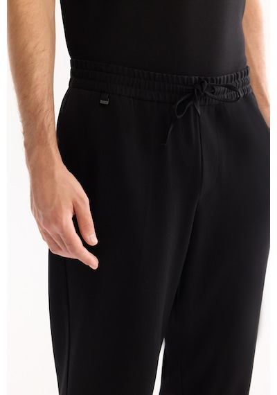 Avva Erkek Siyah Beli Lastikli Bağcıklı Kolay Ütülenen Jogger Relaxed Fit Pantolon A52y3041