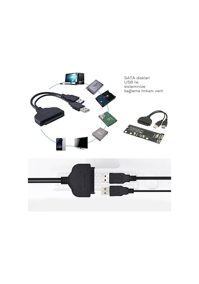 Usb 3.0 2.5" Sata SSD HDD Hard Disk Veri Aktarma Kablosu