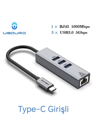 Ugourd 1000-mbps Rj45 Ethernet Dönüştürücü Adaptör Type-c Giriş+3 Adet 3.0 Usb Girişi Ce Lisanslı Sağlam Gigabit 1000mbps Rj45 Ethernet Dönüştürücü Adaptör Ugourd 1000-mbps Rj45 Ethernet Dönüştürücü Adaptör Type-c Giriş+3 Adet 3.0 Usb Girişi Ce Lisanslı Sağlam Gigabit 1000mbps Rj45 Ethernet Dönüştürücü Adaptör