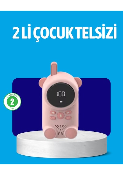 Usb Şarjlı Çocuk Telsizi Renkli Ekran, Vox Modu, Kompakt Tasarım -