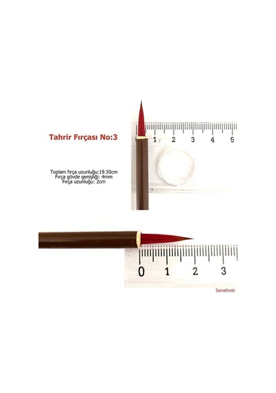 Tahrir Fırçası Kurt Kılı No:3-çini, Seramik, Tezhip, Minyatür, Kalın Gövde, Brush-1 Adet