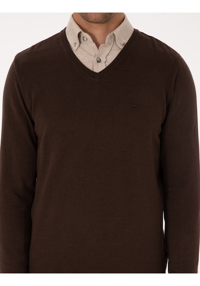 Pierre Cardin Erkek Kahverengi Kazak /triko 50314190-vr029 Kahverengi